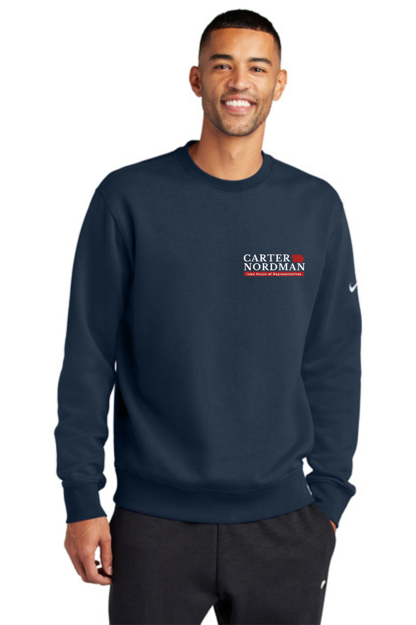Carter Nordman for Iowa - NKFD9863 Nike Club Fleece Sleeve Swoosh Crew