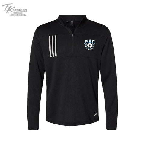 PSC A482 3-Stripes Double Knit Quarter-Zip Pullover