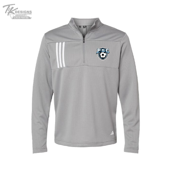 PSC A482 3-Stripes Double Knit Quarter-Zip Pullover