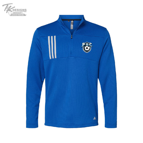 PSC A482 3-Stripes Double Knit Quarter-Zip Pullover