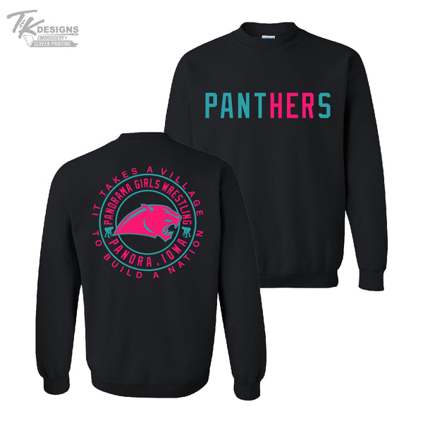 Panorama Girls Wrestling PANTHERS Bella+Canvas Unisex Crew Sweatshirt