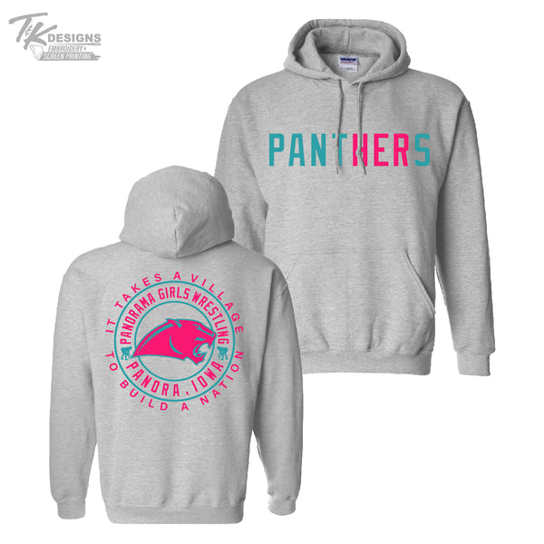 Panorama Girls Wrestling PANTHERS Bella+Canvas Unisex Hooded Sweatshirt