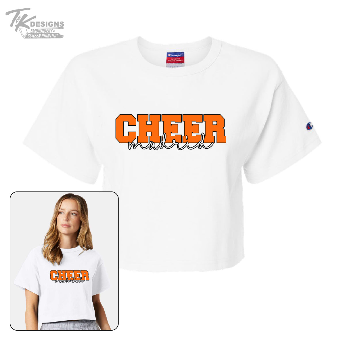 Madrid Tigers 2024 White- Champion Cropped Tshirt