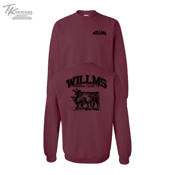Willms Brothers Cattle Co--Unisex Gildan Crew Sweatshirt