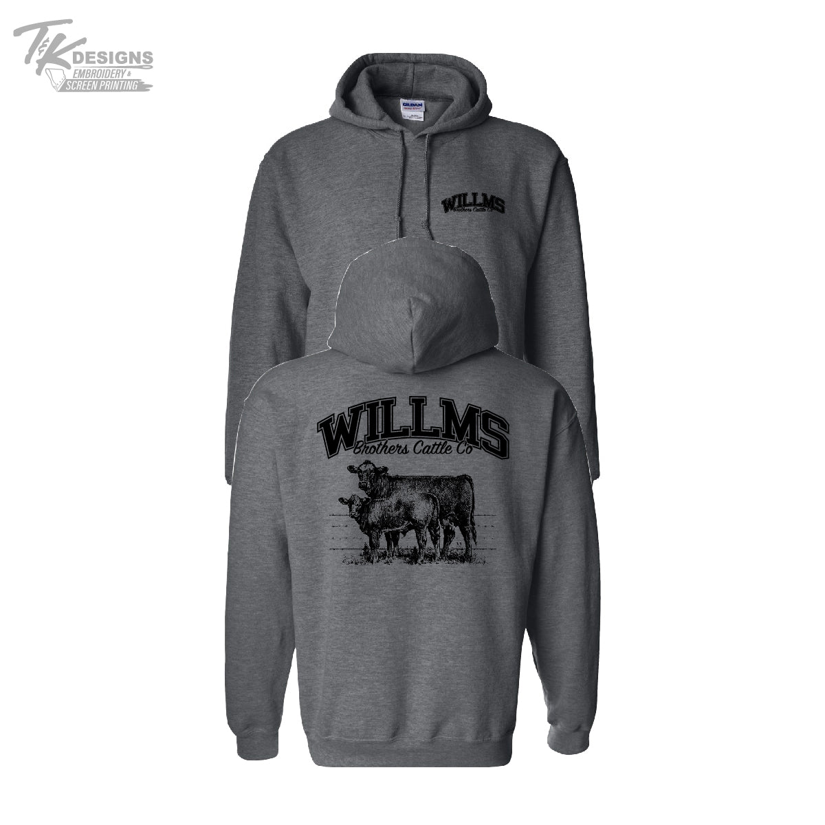 Willms Brothers Cattle Co--Unisex Gildan Hooded Sweatshirt