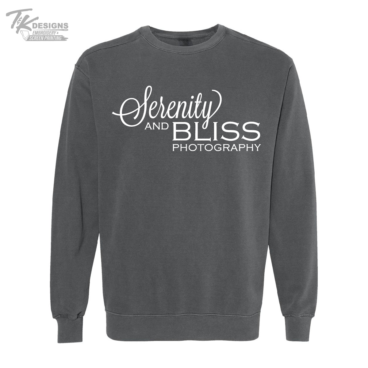 Serenity and Bliss Photography Comfort Colors Crew Sweatshirt