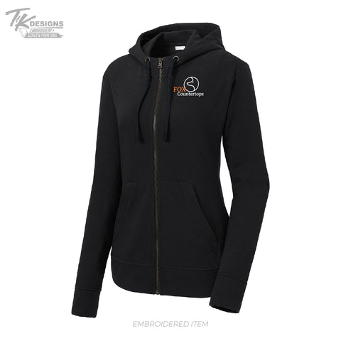 Fox Countertops LST293 Sport-Tek® Women's PosiCharge® Tri-Blend Wicking Fleece Full-Zip Hooded Jacket