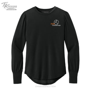Fox Countertops MM1019 Mercer+Mettle® Women’s Stretch Jersey Long Sleeve Blouson Top