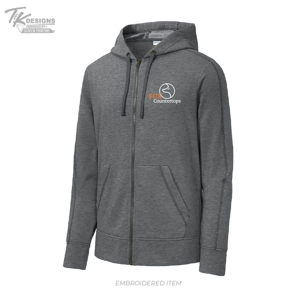 Fox Countertops ST293 Sport-Tek ® PosiCharge ® Tri-Blend Wicking Fleece Full-Zip Hooded Jacket