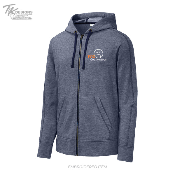 Fox Countertops ST293 Sport-Tek ® PosiCharge ® Tri-Blend Wicking Fleece Full-Zip Hooded Jacket