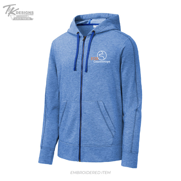 Fox Countertops ST293 Sport-Tek ® PosiCharge ® Tri-Blend Wicking Fleece Full-Zip Hooded Jacket
