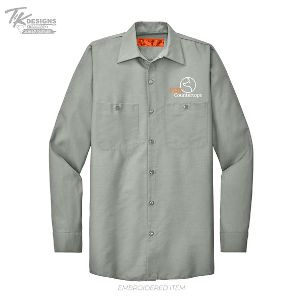 Fox Countertops SP14 Red Kap® Long Sleeve Industrial Work Shirt