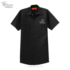 Fox Countertops SP24 Red Kap® Short Sleeve Industrial Work Shirt