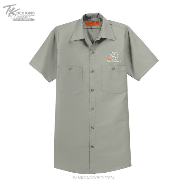 Fox Countertops SP24 Red Kap® Short Sleeve Industrial Work Shirt