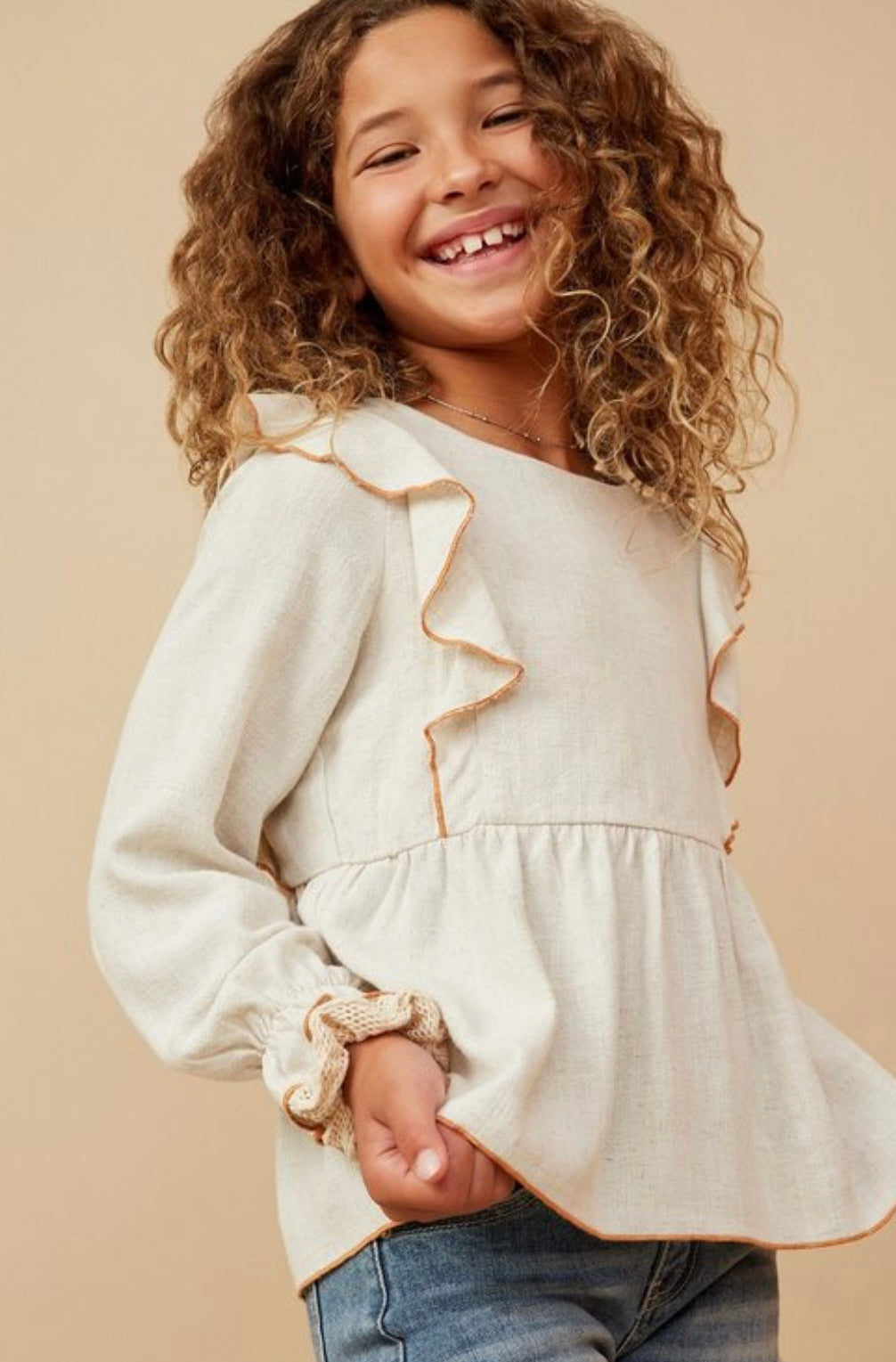 girls ruffle blouse