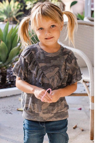 Girls Camouflage Printed Top