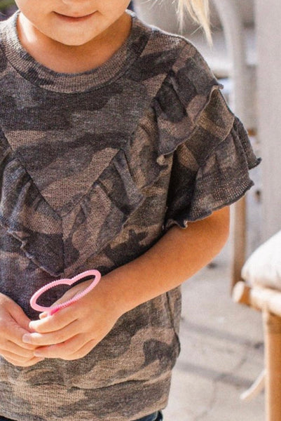 Girls Camouflage Printed Top
